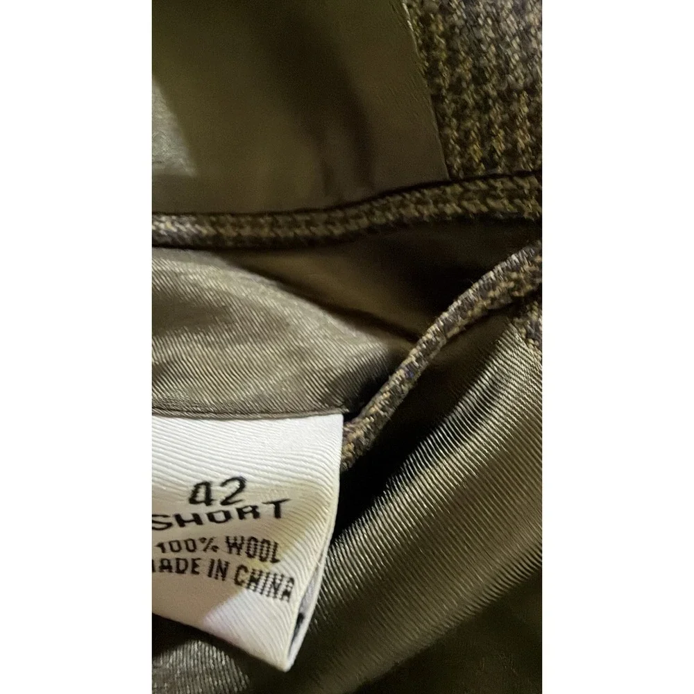 Men's Joseph & feiss 100% wool suit coat jacket 42 short Brown